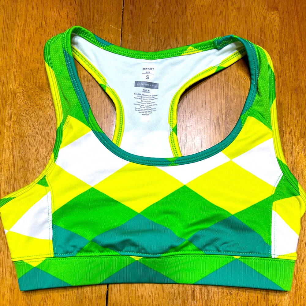 WOMENS SPORTS BRA SMALL, abstract print